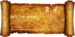 Márk Arnó névjegykártya